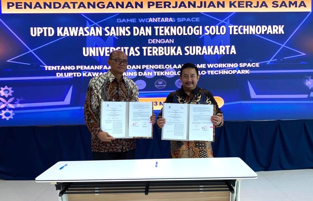 Penandatanganan PKS Antara UPTD Kawasan Sains Dan Tekonologi Solo Technopark Dengan UT Surakarta